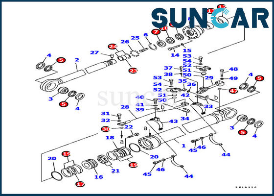 Excavator Parts 707-99-85310 Arm Cylinder Repair Kit Sealing Kit For komatsu PC1800-6