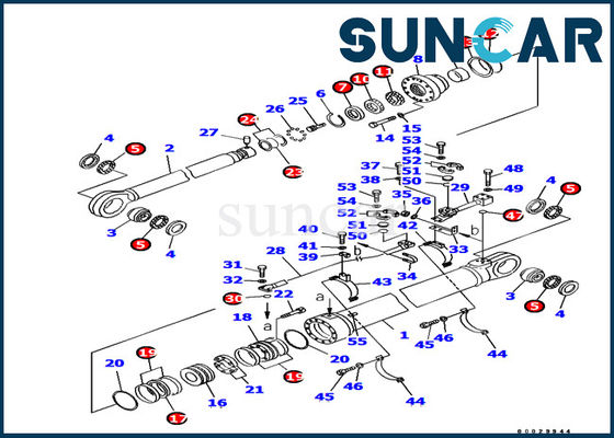Komatsu Arm cylinder Seal Kit 707-99-85330 Cylinder Repair Seal Kit Fits For excavator PC1800-6