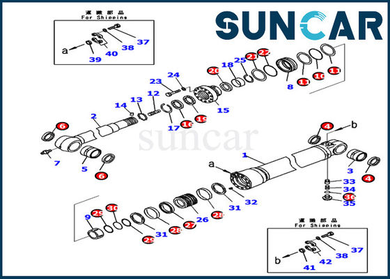 721-98-00260 ARM Cylinder Seal Kit Komatsu Excavator PC240LC-11 hydraulic Inner Repair Kit