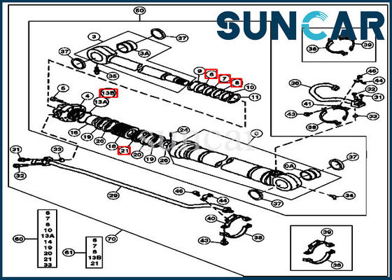 AT264438 Stick Arm Cylinder Seal Kit 200LC Excavator John Deere Mechanical Sealing Kit