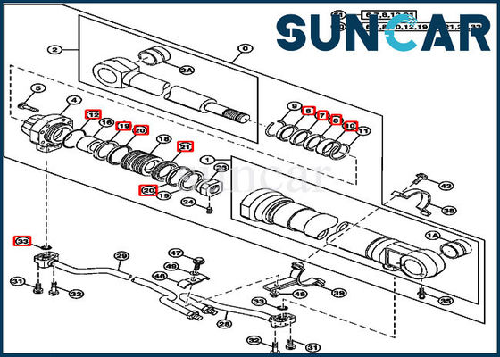 AT264437 Hydraulic Cylinder Kit Boom Seal Kit For 200LC 2054 270LC John Deere Parts