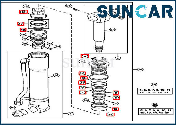 4369769 John Deere Arm Sealing Kit Hydraulic Repair Seal Kit For 290D Construction Machinery Parts