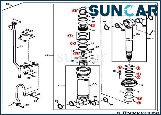 Arm Cylinder 4S00930 Deere Replacement Seal Kit Fits 350DLC 350GLC JOHN DEERE Heavy Equipment