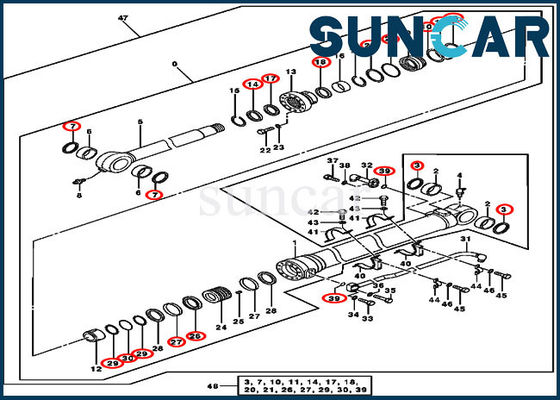 Bucket Seal Kits 4640108 Cylinder Seal Replacement Kit For 370C 3554 John Deere