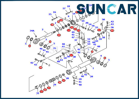 707-99-77210 Bucket Cylinder Seal Kit Komatsu Excavator PC1600-1 Repair Kit hydraulic inner service kit