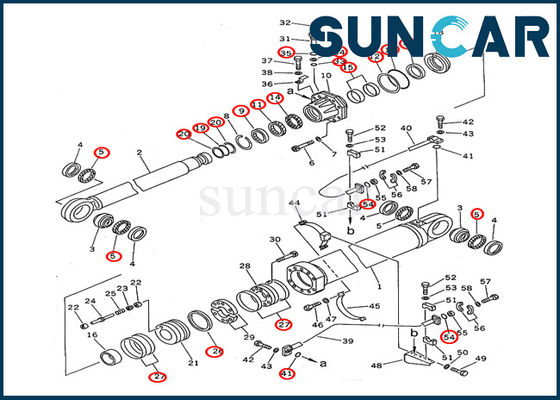 707-99-87660 Komatsu Excavator 2nd Boom Cylinder Seal Kit PC1600-1 Hydraulic Cylinder Inner Parts