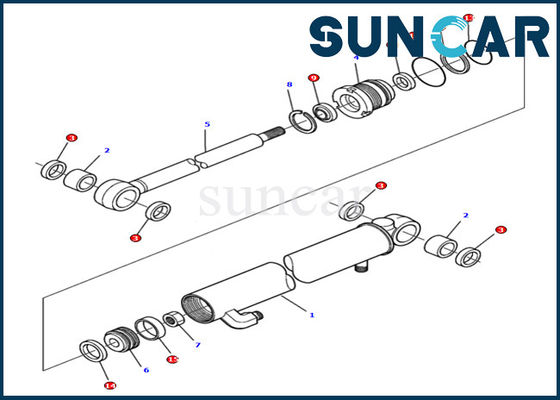 878000501 DELUXE Arm Cylinder Sealing Kit Komatsu Excavator PC15R-8 Hydraulic Inner Parts