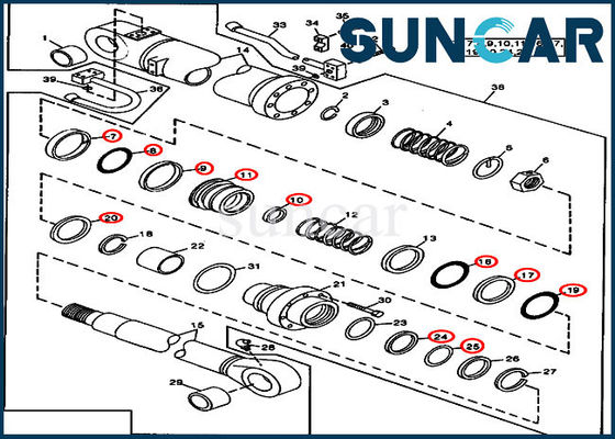 AT264444 Arm Sealing Kit ISO9001 490 John Deere Cylinder Repair Seal Kit