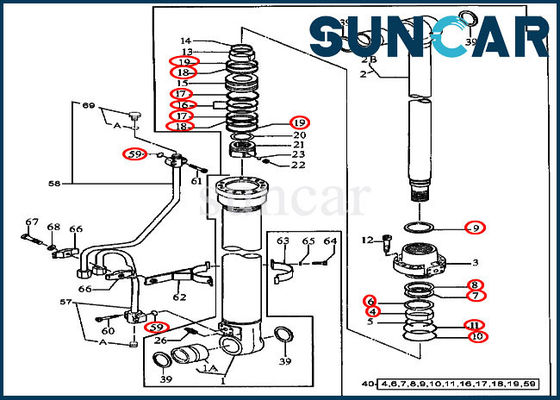Replacement Seal Kit AT196470 Boom Cylinder Oil Sealing Kit For 490E John Deere Equipment