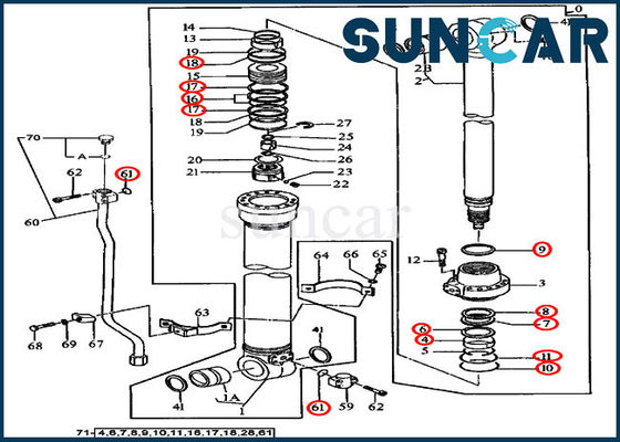 4369892 Arm Cylinder Repair Service Kit 490E JOHN DEEERE Excavator Seal Kits