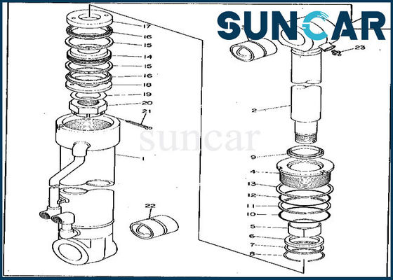 0265107 Stabilizer Cylinder Kit 495D 595 Deere Seal Repair Kit Excavator Hydraulic Seal Kit