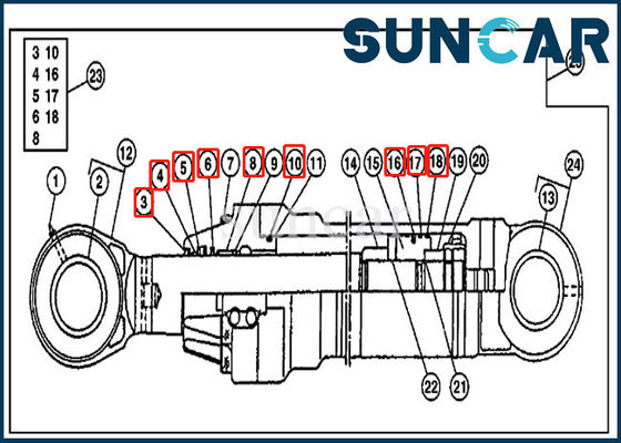 690D 790D JOHN DEERE AT194293 Arm Seal Kit Hydraulic Cylinder Service Kits