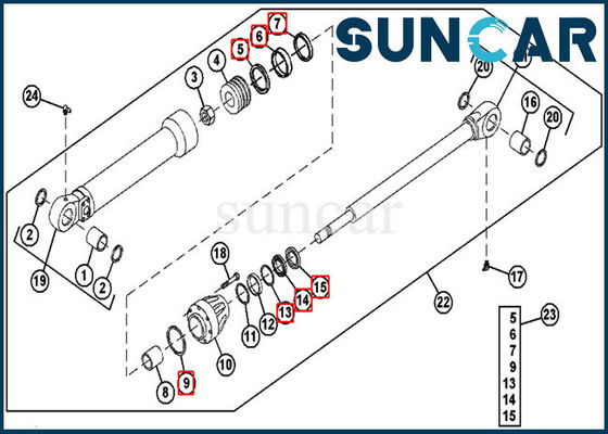 Hydraulic Seals AH144593 Bucket Cylinder Seal Kit For 690ELC Excavator John Deere