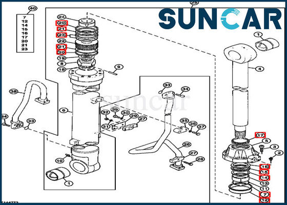 AT194457 Hydraulic Boom Cylinder Seal Kit Fits Excavator 790 John Deere