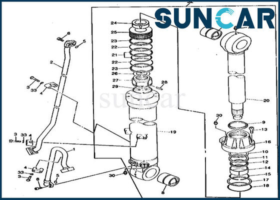 TH103347 Seal Repair Kit Deere Excavator Arm Cylinder Service Kits