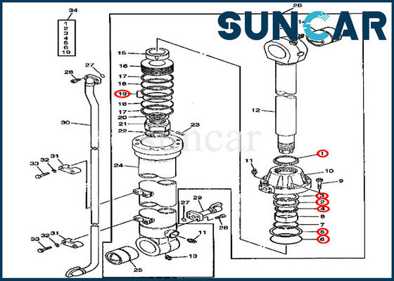 AT192096 Excavator Bucket Service Kit Cylinder Repair Seal Kit For 790 JOHN DEERE