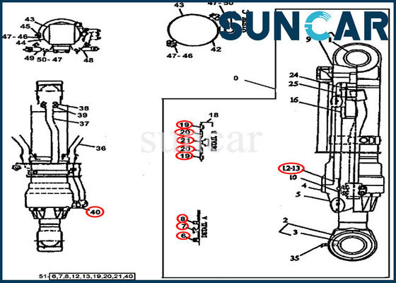 Excavator Hydraulic Seals AT196478 Arm Cylinder Seal Kit Fits John Deere 790D