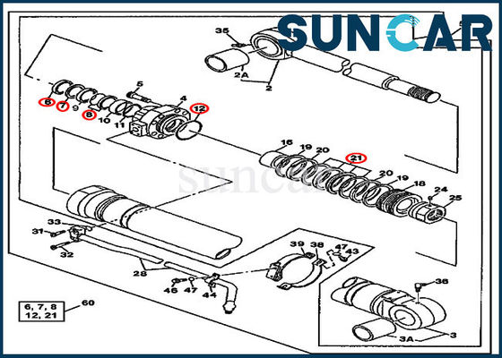 AT196468 Bucket Cylinder Repair Seal Kit 790ELC John Deere Mechanical Sealing Kit