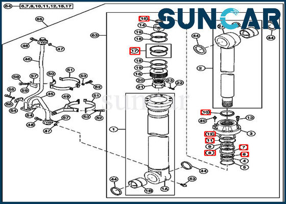 4614814 Excavator Boom Cylinder Service Kit Fits 750 800C JOHN DEERE Replacement Seal Kits