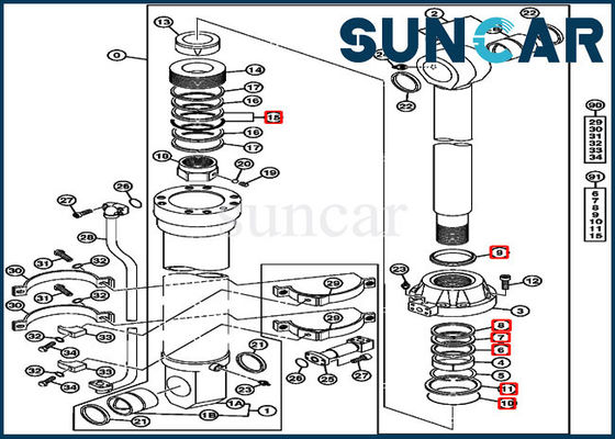 4653863 Bucket Replacement Service Kit Cylinder Seal Kit Fits 850DLC 870GLC Deere