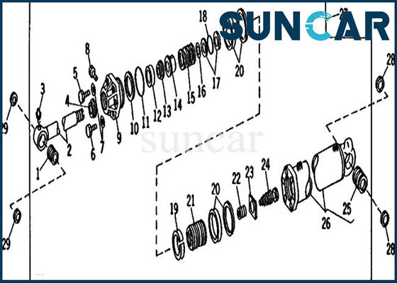 AT45305 Bucket Cylinder Seal Kit 890 John Deere Excavator Seal Repair Kits