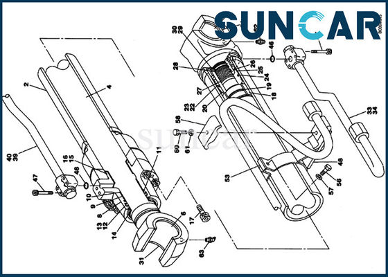 LZ00448 Hydraulic Cylinder Seal Kit CASE model CX130 Excavator Boom cylinder Sealing Kit