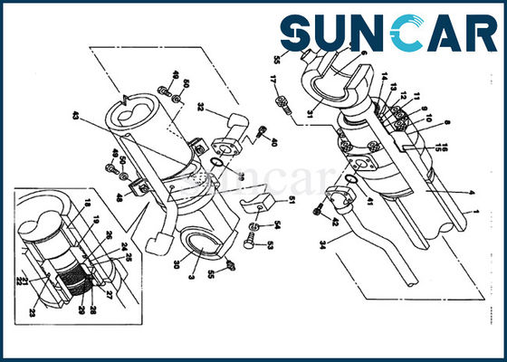 LZ00450 CASE Excavator Bucket Cylinder Seal Kit Fits Model CX130 CX135SR CX210LR CX240LR