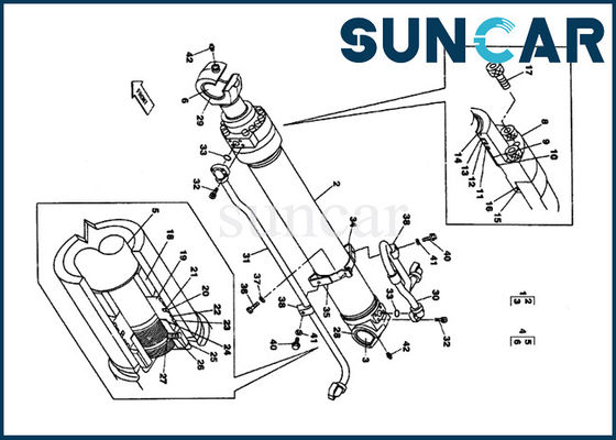 LZ00476 CX330 CASE Crawler Excavator bucket cylinder repair sealing kit Model inner parts