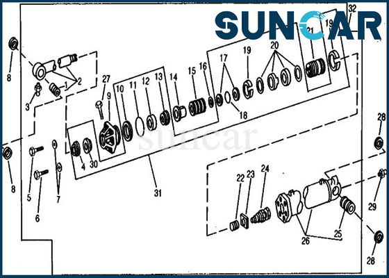 RE21196 Hydraulic Cylinder Kit Bucket Service Kit Fits 990 John Deere Equipment Parts