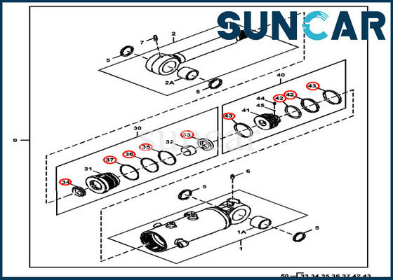 Excavator Seal Kit FYD00005420 Blade Cylinder Service Kit For John Deere 35G