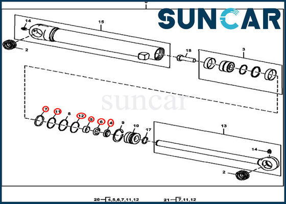 Hydraulic Cylinder Kit AH158827 Bucket Clamp Cylinder Seal Kit Fits 35D 17D JOHN DEERE