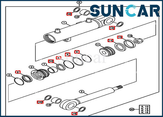 4632462 Blade Cylinder Seal Kit Deere 75C 85G Excavator Replacement Service Kits