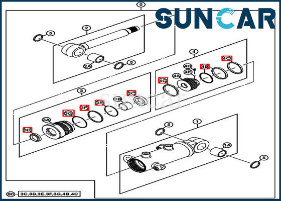 Blade Cylinder Seal Repair Kit 4667620 ISO9001 Deere 17D Excavator Sealing Kit