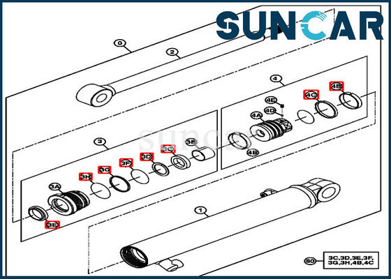 Deere Seal Kits 4667621 Span Cylinder Sealing Kit Fits Excavator 17D Models