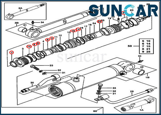 0843613 Arm Sealing Kit Deere Cylinder Seal Repair Kit Fits JOHN DEERE 50ZTS 35ZTS