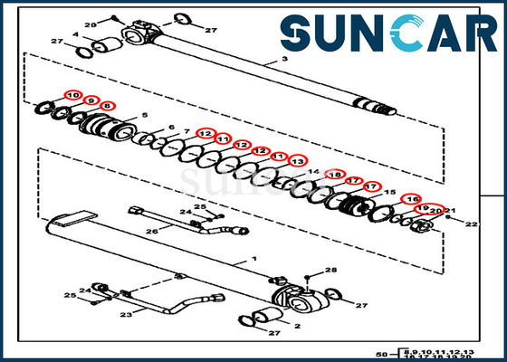Cylinder Seal Kit FYD00000071 Hydraulic Boom Sealing Kit Fits 50D 50G John Deere