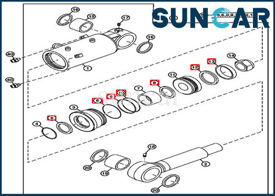 4687562 Blade Cylinder Seal Kit John Deere Seal Repair Kit Fits 70.00*120.00 CYL
