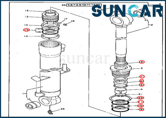 4217004 Bucket Repair Seal Kits 70D Deere Hydraulic Cylinder Sealing Kit