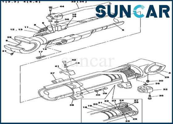 LZ00453 Boom Cylinder Sealing Kit CASE CX135SR Hydraulic Repair Seal Kits