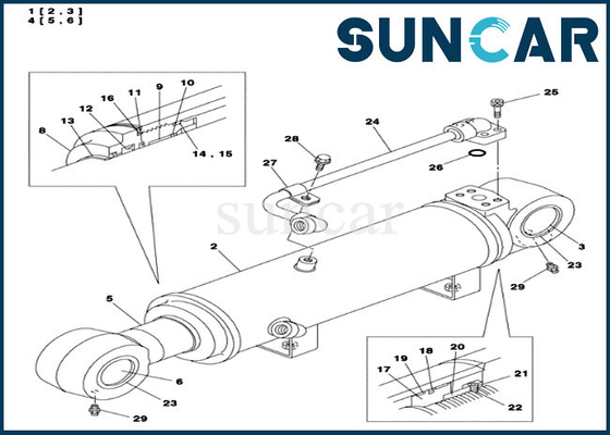 LZ00457 Dozer Blade Cylinder Repair Sealing Kit Fits CASE CX135SR Mechanical Seal Parts