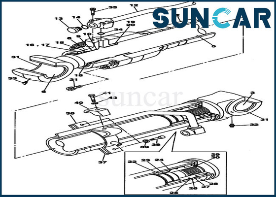 LZ009410 Boom Seal Kits Cylinder Repair Kit For CASE Excavator CX135SR