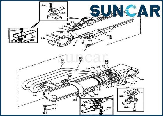 CX290 CASE LZ00499 Boom Cylinder Replacement Kit Excavator OEM Seal Kit