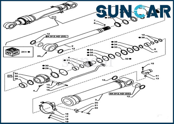 Wear Resistance LZ011260 Arm Cylinder Sealing Kit Fits CASE CX210D LC LR CX250D LC