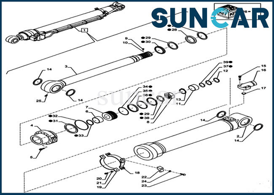 LZ011310 Excavator Arm Seal Repair Kit CX250D LC LR Case Hydraulic Cylinder Service Kits