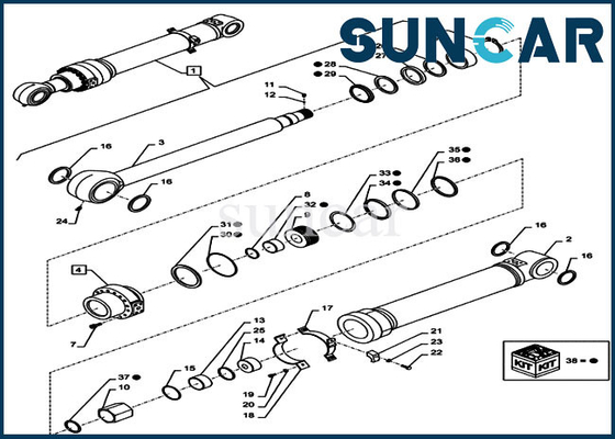 LZ013490 Arm Repair Seal Kits CX300D LC Crawler Excavator Case Cylinder Service Kit