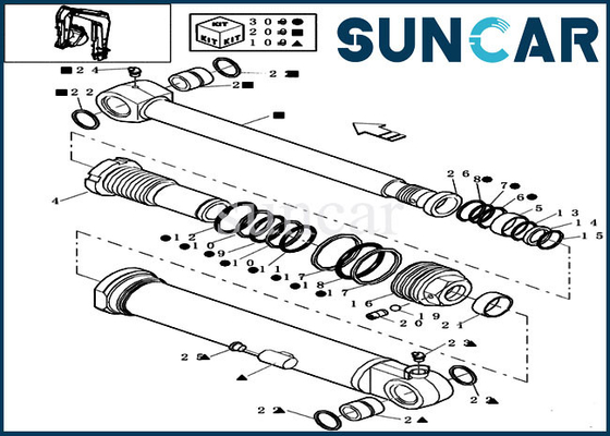 Wear Resistance 72275472 Arm Seal Kit Fits CASE CX16B Excavator Cylinder Service Kit