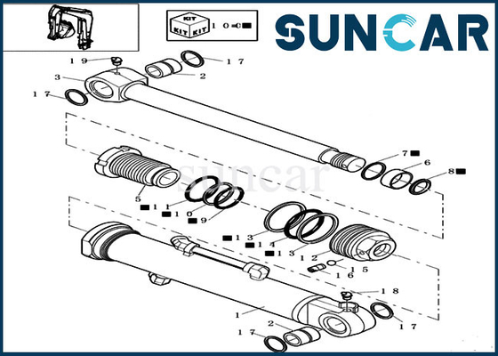 Standard Cylinder Kits 72275474 Dozer Blade Seal Repair Kit Fits CX16B CASE Heavy Equipment