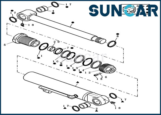CX31B Bucket Repair Seal Kit 72280251 Mini Crawler Excavator Case Cylinder Replacement Parts