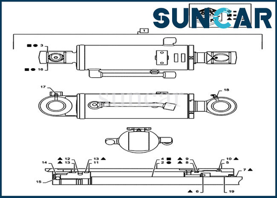 PX01V00043R200 Case Sealing Kit Dozer Cylinder Seal Kit Fits CX36B CX31B Excavator Equipment