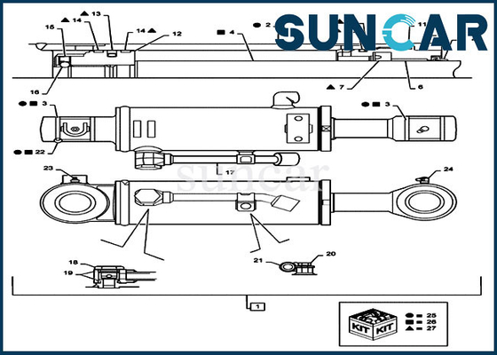 Mini Excavator PX01V00073R300 Dozer Repair Seal Kit CASE CX36B CX31B Hydraulic Cylinder Kits